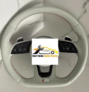 Volant sport en cuir véritable <span class=keywords><strong>Audi</strong></span> RS d'origine, à fond plat, assemblage en cuir, volant modifié - Product Image 1
