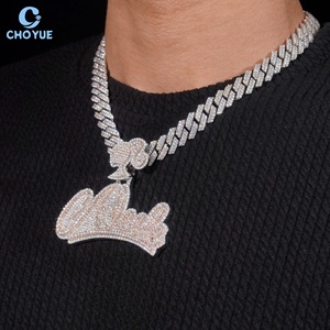 Custom Any Fonts Name Fully Moissanite <b>Pendant</b> <b>Solid</b> 925 Sterling Silver <b>Gold</b> Plated VVS Moissanite Hip Hop Iced Out Jewelry - Product Image 3