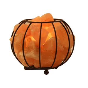 Himalayan pink Salt Basket Lamps are mined deep underground from the Himalayan mountains for home or office