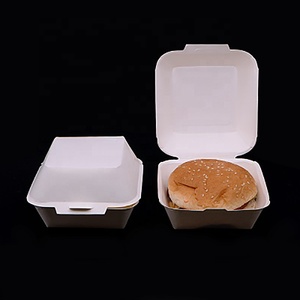 Tùy chỉnh Burger hộp không thấm mỡ thực phẩm dùng một lần cấp Takeaway Hamburger bao bì giấy vỏ sò Burger hộp - Product Image 1