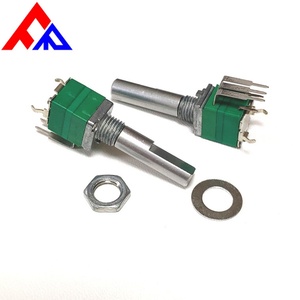 New 5-pin Vertical Mounting D-axis Knurled Shaft Diameter 6mm with Instantaneous <b>Push</b>-<b>button</b> <b>Switch</b> Potentiometer - Product Image 5