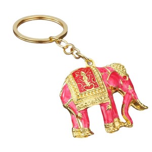 Porte-clés éléphant en émail 3D pour cadeaux, 30 mm, porte-clés éléphant <span class=keywords><strong>de</strong></span> <span class=keywords><strong>guerre</strong></span> thaïlandais en alliage <span class=keywords><strong>de</strong></span> zinc doré, 5 couleurs - Product Image 5