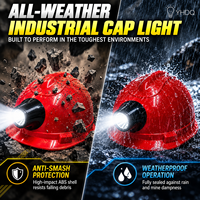 Lampe frontale LED intégrée rechargeable avec batterie 2000 mAh, lampe de casque de mineur, projecteur pour casque de chantier, lampe de travail étanche LA-1002