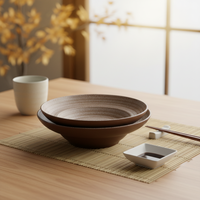 Nouveau style – Ensemble de bols à ramen ronds en mélamine de 11,3 pouces avec impression anneau annuel
