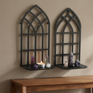 Pré-vente : Applique murale en fer forgé style gothique, fait main, noir mat - Product Image 1