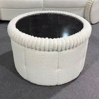 Ensemble de canapés de salon 1+1+3+3 places en polaire, style moderne et confortable 2026, avec fauteuil pivotant à 360°, table basse et haut-parleur Bluetooth
