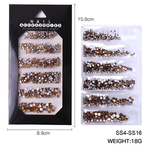 6 Rejillas de Diamantes Brillantes AB de Base Plana para Decoración de Uñas, Pedrería de Cristal Brillante para Esmalte de Uñas de Marca Privada - Product Image 4