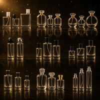 Flacons de parfum de formes variées, différents bouchons disponibles, possibilité de combiner et assortir, vente directe d'usine.