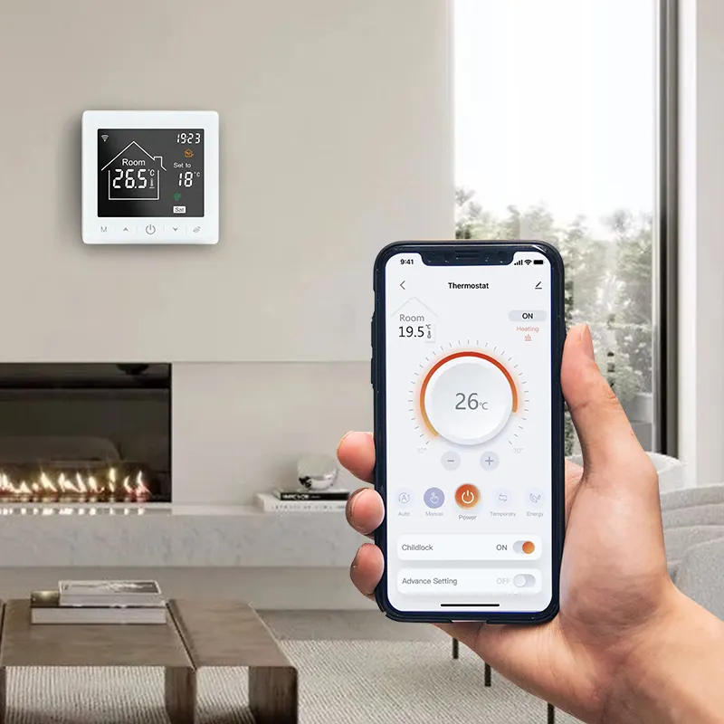 वाईफ़ाई थर्मोस्टेट TUYA ऐप एलेक्सा होम अंडरफ्लोर हीटिंग सिस्टम के साथ काम करता है बॉयलर वॉटर हीट और इलेक्ट्रिक हीटिंग के लिए स्मार्ट लाइफ