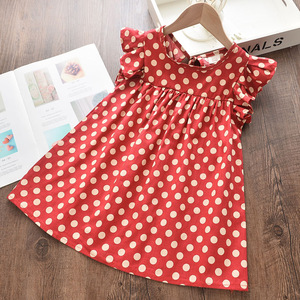 Robe sans manches en coton fantaisie à pois imprimés pour bébés et petites filles, disponible en ligne auprès d'un fournisseur chinois - Product Image 1
