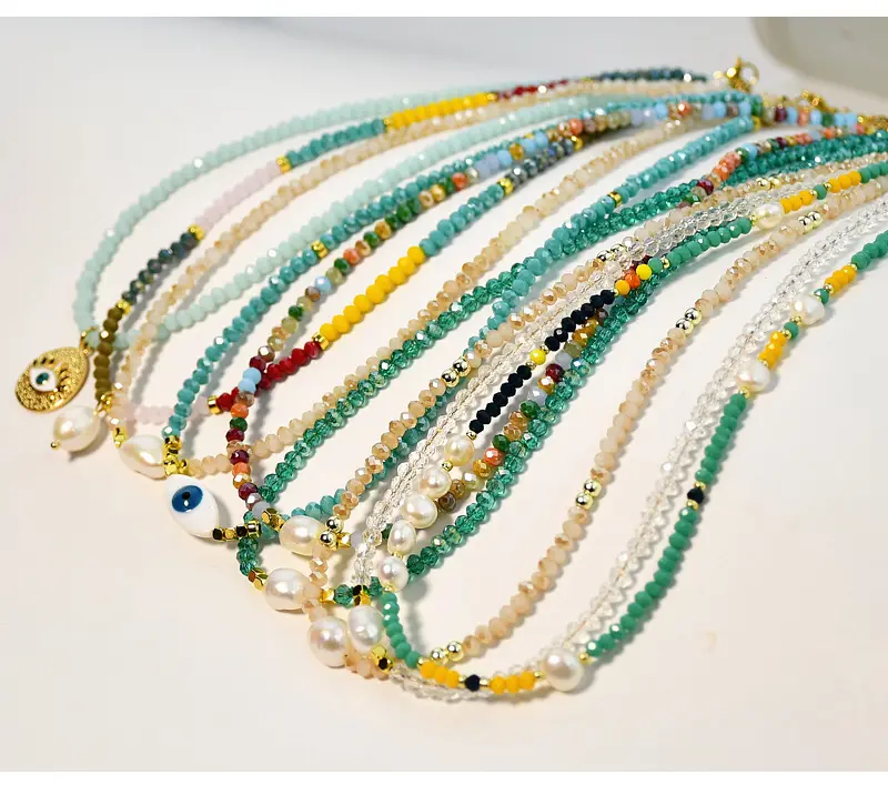 2024 ожерелье из бисера «Злые глаза», разноцветные стеклянные бусины, турецкие ожерелья для женщин