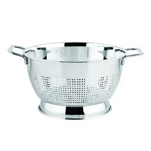 Premium German Colander With Pipe Handle and Stylish Classic Design Mirror Polished - Product Image 1