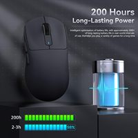 Ratón para Juegos ATTACK SHARK X3, 200 Horas de Batería, PAW3395 BK3633, Diseño Ergonómico, 26000DPI, Tres Modos, 49g, Ultraligero