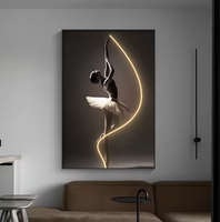 Lumière LED murale moderne en forme de portrait de femme, décoration artistique suspendue, peinture décorative
