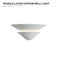 Applique murale moderne à double couche en plâtre avec lumière indirecte douce pour chambre à coucher, chevet, salon, couloir, hôtel, villa, escalier