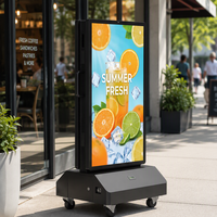 AWSTOUCH Affichage publicitaire LED double face mobile d'extérieur IP65, visible en plein soleil, signalétique autoportante pour vitrines
