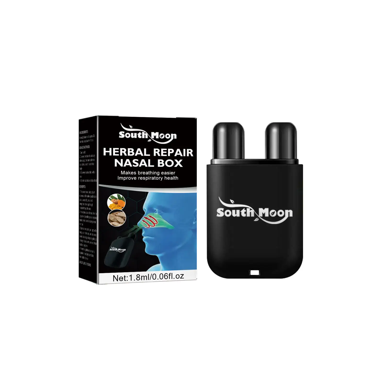 Custom logo and boxSobering Stick Nasal Cooling Oil Herbal Repair Nasal Box Liver Cleaning Nasal Rhinitis Lung Clean Inhaler