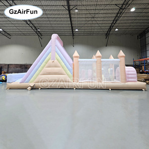 Château gonflable commercial GZAIRFUN en PVC avec parcours d'obstacles facile à installer, couleur <span class=keywords><strong>macaron</strong></span>, pour locations événementielles - Product Image 4