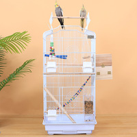 Cage à oiseaux en fer forgé, cage à oiseaux sélectionnée avec espace de jeu ouvert pour perroquets, canaris, tourtereaux, pinsons, perruches, cage de reproduction pour oiseaux