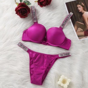 Conjunto de sujetador de satén sexy de Victoria's <span class=keywords><strong>Secret</strong></span>, 2 piezas, transpirable, ecológico, bordado, malla transparente, lencerí<span class=keywords><strong>a</strong></span> para mujeres maduras - Product Image 3