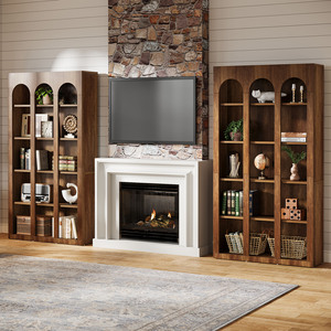 Tủ sách cao 5 tầng trang trại Tủ Sách gỗ mộc mạc 70.87 inch với kệ mở lớn giữa thế kỷ hiện đại kệ sách cổ điển - Product Image 3