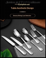 Ensemble d'ustensiles de table en acier inoxydable gaufré décoratif, poli de qualité supérieure, pour cadeau de mariage, buffet d'hôtel, repas à domicile : cuillère, fourchette, couteau