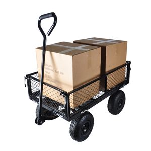DB Wagon Cart Camión de jardín de 4 ruedas con ruedas de PU para un fácil transporte de leña Estructura de plataforma cerrada OEM personalizable - Product Image 6
