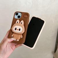 Pour iPhone 16 15 14 13 12 11 Pro 7 8 Plus X XS Max XR Kawaii LaBuBu Housse en silicone souple avec étui de support