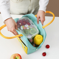 Sac à bento personnalisé, écologique, réutilisable, portable, bento 3D, sac à lunch isotherme en polyester, dessin animé, pour enfants, vente en gros