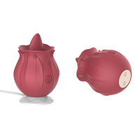 Rosen-Vibrator für Frauen Brustwarzen- und Klitoris-Stimulation Realistischer Zungen-Leck-Rosen-Vibrator Sexspielzeug