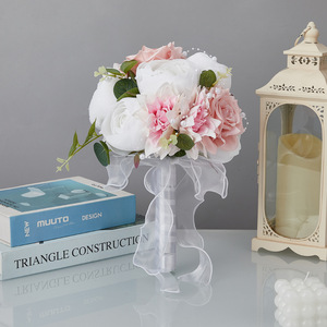 S0065R Nouveau Bouquet de Pivoines Artificielles de Haute Qualité pour Mariage, Mariée et Demoiselle d'honneur, au Style Raffiné et Tendance - Product Image 2