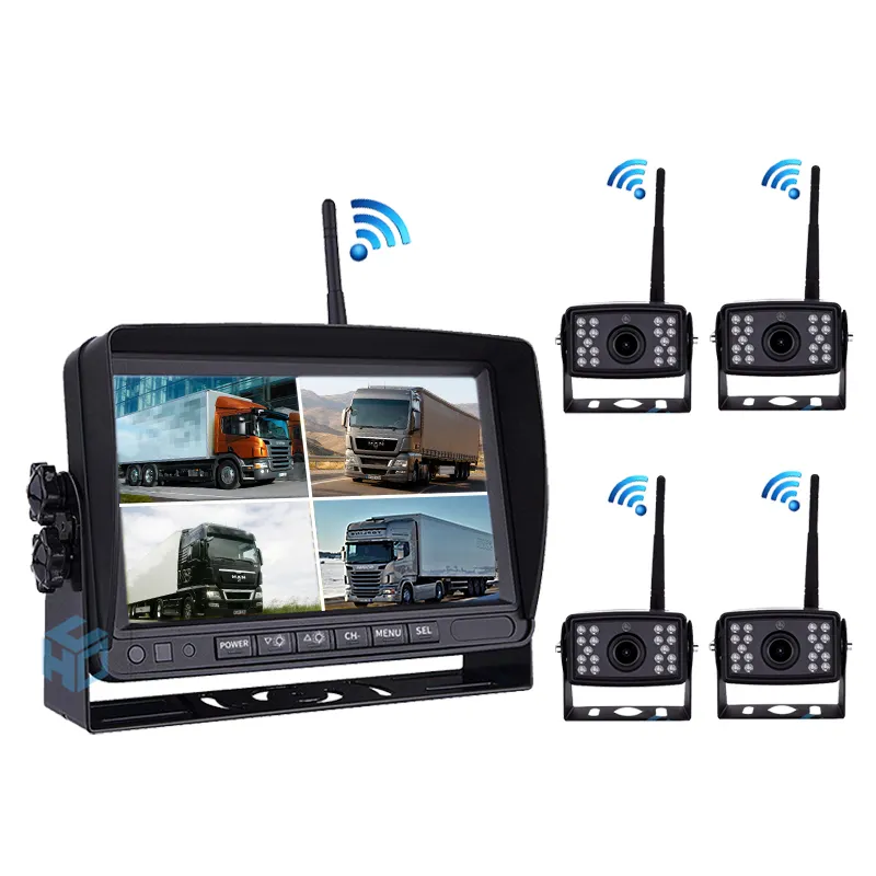 Fungsi perekam DVR mobil truk, monitor terpisah 4 inci wifi hd kamera mundur untuk mobil truk