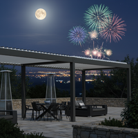 Sweet Home Kommerzielle Aluminium-Pergola Gartenlaube Outdoor Motorisiertes Lamellendach Einziehbares Dach mit Windsensor Wasserdicht UV-Schutz
