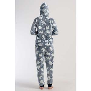 Mono de manga larga con capucha para mujer, con bolsillos con puños, para fitness, fiesta, otoño, hueco, midi, estampado, de una pieza - Product Image 1