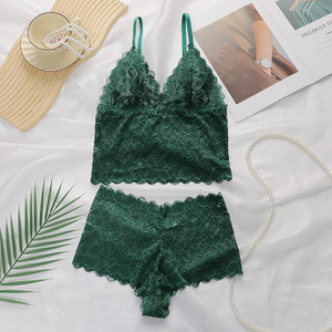 Ensemble <span class=keywords><strong>soutien</strong></span>-<span class=keywords><strong>gorge</strong></span> sans armatures et gilet sexy en <span class=keywords><strong>dentelle</strong></span> pour femme - Product Image 2