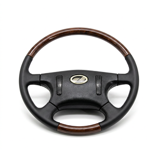 Volant de camion robuste en bois grainé de qualité supérieure, luxe, 4 branches, pour amélioration de l'intérieur des camions de transport - Product Image 2