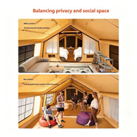 Tente de camping familiale gonflable 2 chambres 1 salon, en tissu Oxford robuste, protection contre la pluie et le soleil, spacieuse pour les voyages en voiture