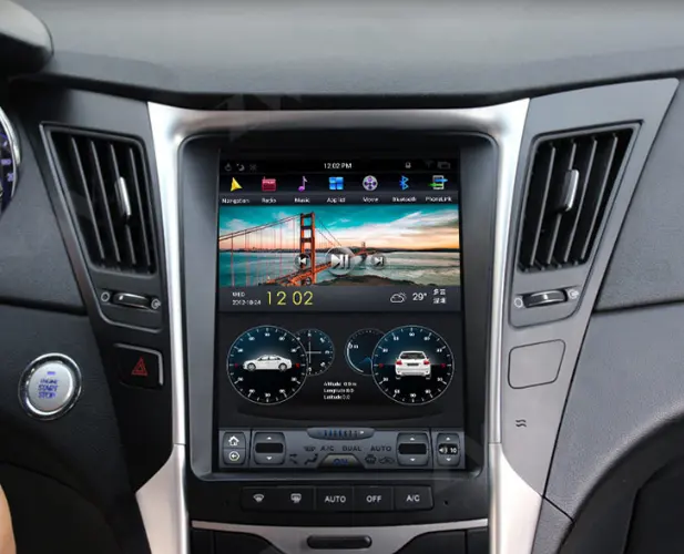 UPSZTEC 10,4 дюймов Android 7,1 автомобильный DVD GPS для Hyundai Sonata 11-15 Tesla стиль экрана вертикальный экран четырехъядерный 32 ГБ или 64 ГБ