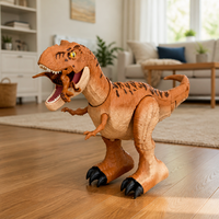 Mainan Robot Hewan Tyrannosaurus Rex Elektronik Berjalan Realistis K38 yang Laris untuk Anak-anak.