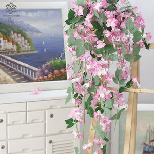 Hortensia feuilles de lierre artificielles vignes lierre artificiel soie fausse vigne artificielle suspendue avec ros - Product Image 3