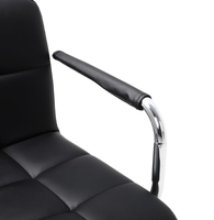 Chaise de bureau pivotante réglable en cuir PU avec support dorsal pour salle à manger et salon