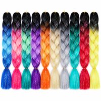 Extensions de cheveux synthétiques pré-étirées de 24 pouces avec fibres scintillantes et tinsel pour tresses jumbo, pour femmes, styles de tresses tendance