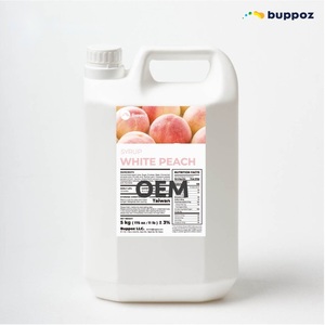 น้ำเชื่อมพีช 5 กก. ขวด ฮาลาล HACCP สำหรับร้านชานมไข่มุก ชานม  รับผลิตแบบ OEM ODM - Product Image 2