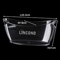 Vente en gros seau à glace en plastique rouge personnalisé 5,5 L avec logo en forme de bateau pour les fêtes d'hôtel Home Bar Club KTV
