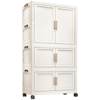 Armoire pliable mobile de grande capacité, design moderne, armoire de rangement pour collations, conteneur de rangement pour vêtements ménagers