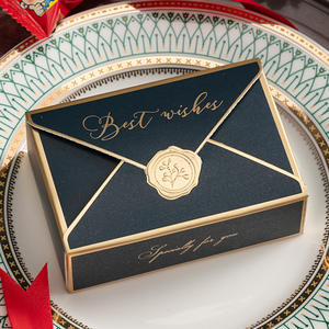 Boîte à papier dorée rouge bleue de qualité supérieure avec poignée pour bonbons, biscuits, chocolats, macarons, emballage cadeau de mariage - Product Image 6