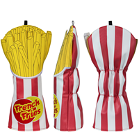 Accessoires de golf en gros : Housses de tête de club de golf motif animal chien, motif chips et sauce tomate