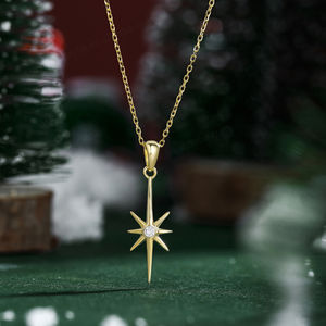 S925 Sterling Silver Classic Zircon Noël Soleil Modélisation Plaqué Or Pendentif Collier pour La Fête De Fiançailles De Mariage - Product Image 2