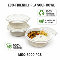 Conteneur alimentaire en PLA avec couvercle, écologique, compostable, boîte à emporter, emballage jetable pour la préparation des repas