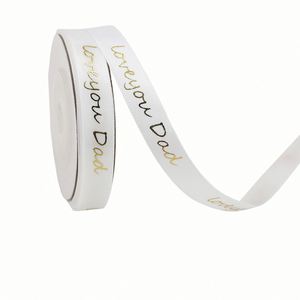 ริบบิ้นผ้าซาตินเคลือบฟอยล์สีทองขนาด 1/1.6 ซม. ยาว 10 หลา สำหรับห่อของขวัญในวันพ่อและงานเลี้ยง - Product Image 4